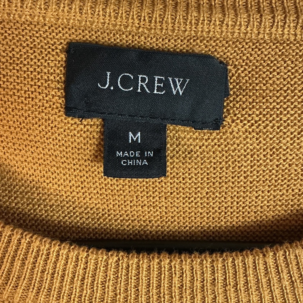 J.Crew Men’s Mustard Knit Sweater Crewneck Size M - Picture 2 of 5